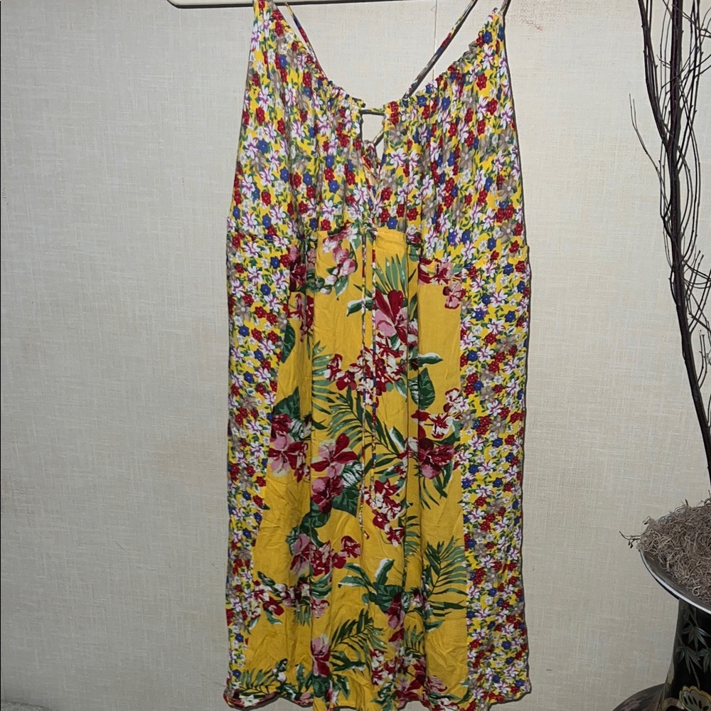 easel Yellow Multi-Color Floral Sundress 🤩Size large